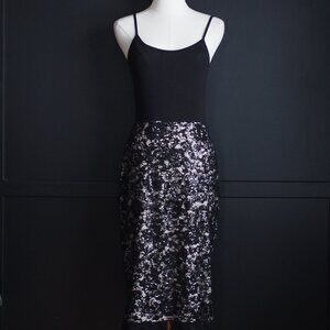 Debbie Shuchat | NWT Stunning Black Sparkly Sequined Lace Holiday Skirt